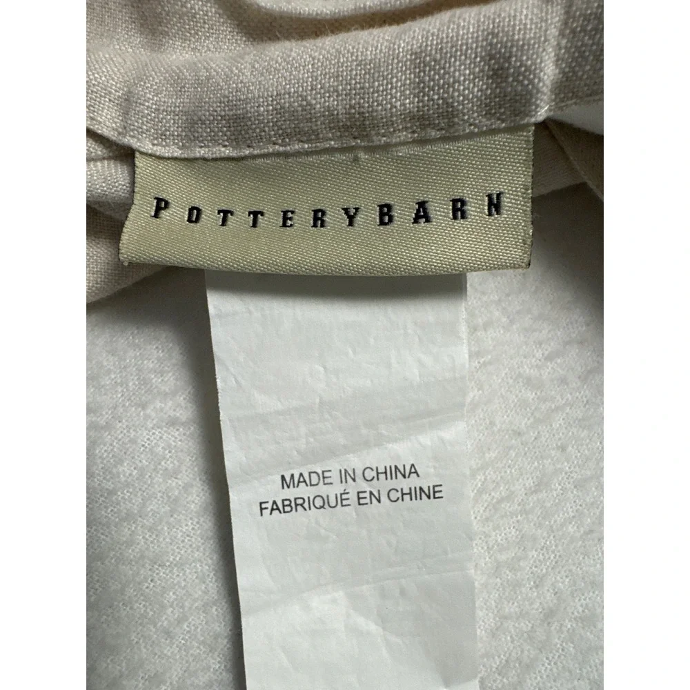 Pottery Barn Quilted Linen Euro Sham Natural Oatmeal Diamond Quilt Square